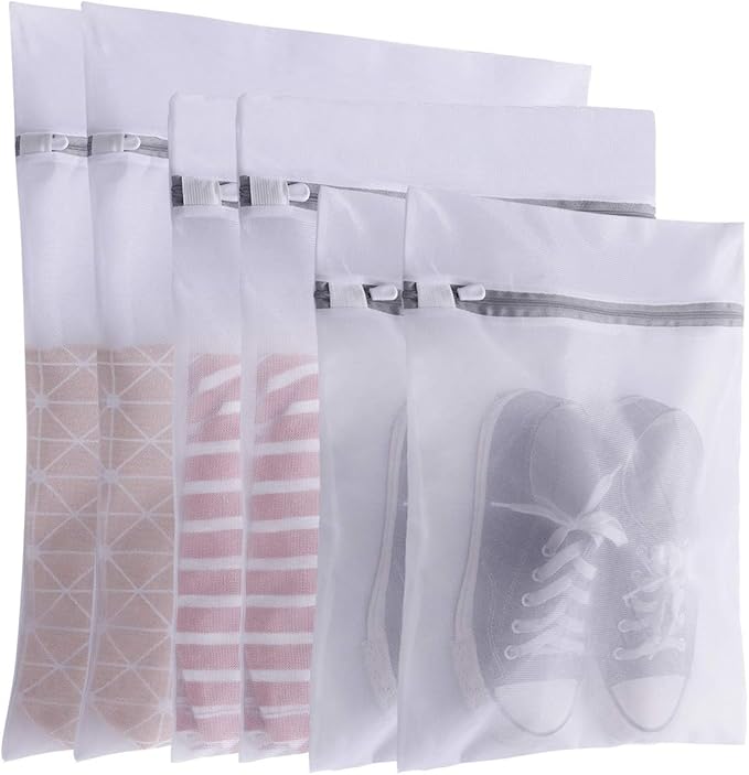 Lingerie Bags for Washing Delicates,Bra Fine Mesh Wash Bag,Keep Cloth Shape in the WasherDelicates Laundry Bags,Small Fine Mesh Laundry Bags，for Jackets, Curtains, Jeans (2 Large,2 Medium,2 Small)