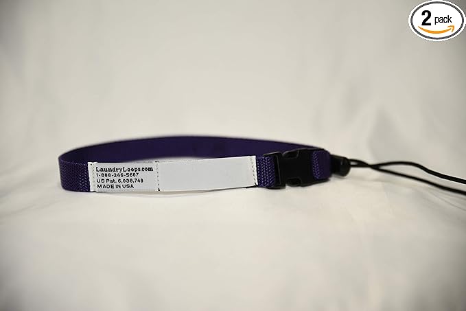 Laundry Loop with Sock Snare, Premium Purple Laundering Strap, Package of 2