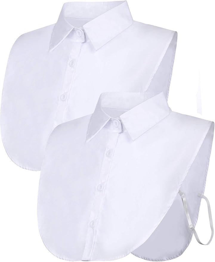 Tatuo 2 Pieces Fake Collar Detachable Collar for Women Shirts Dickey Half False Blouse Dickey
