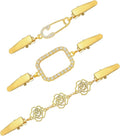 Vintage Sweater Clips Shawl Dresses Shirt Clips Retro Cardigan Collar Chain Clips Brooch Pins for Women