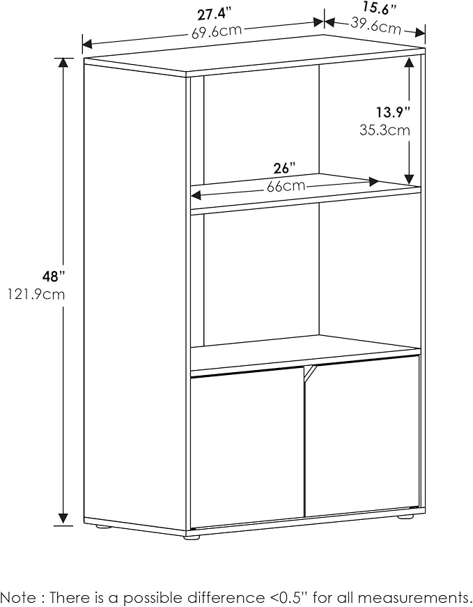 Furinno Jaya Kitchen Storage Shelf with Cabinet, Americano