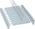 Skirt Hangers，Pants Hangers with Clips，360 ° Swivel Hooks Space Saving Hangers for Pants, Skirts, Clothes, Jeans (10Pack, Light Blue)