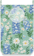 Mint Green Bluebonnet and Daisies Hanging Laundry Hamper Door Hampers Bag Basket with Stainless Steel Hooks Oxford Fabric Printing Decorative Clothes Bags 29.5X20inch 1Pack