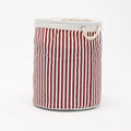 Large Storage Laundry Hamper Basket 62L with Handles, Waterproof, Freestanding, Collapsible Laundry Hamper, Classic Stripes Pattern, Red Color-Dirty Clothes Toy Organizer Bins