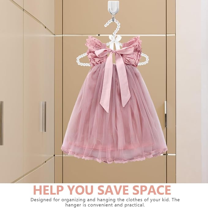 Cabilock Pearl Baby Hangers Mini Kids Clothes Rack Non-Slip Toddler Clothes Hanger for Nursery Closet Organization Space-Saving