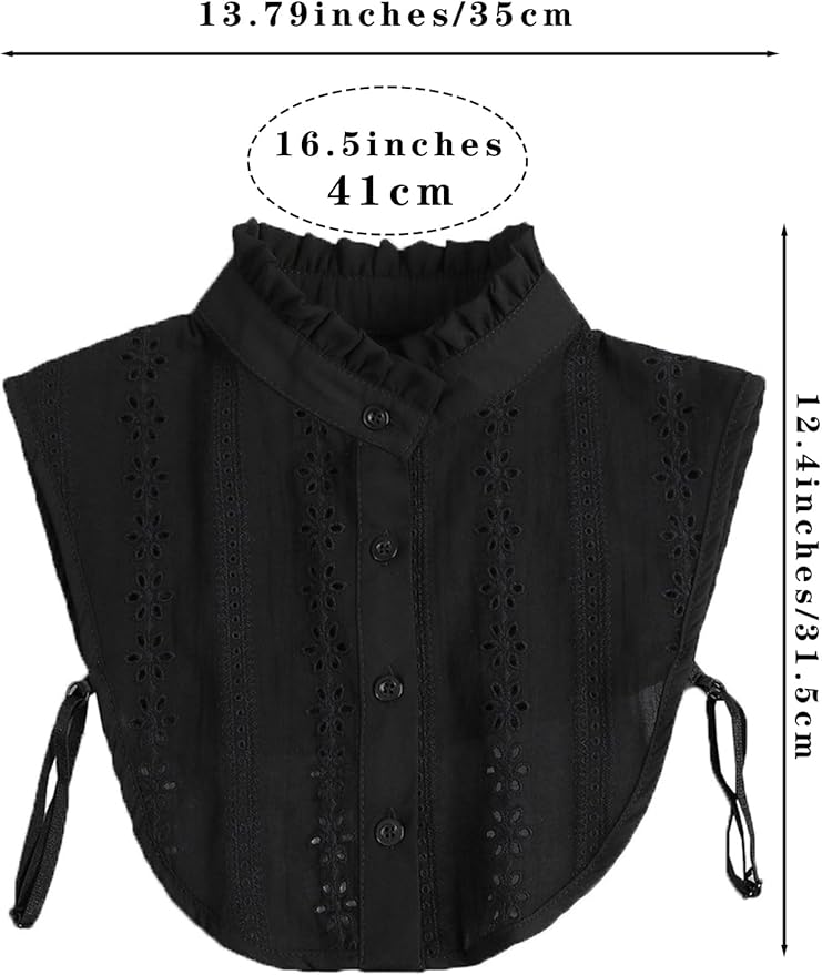 Jacquard Pure Cotton Fake Collar Comfortable and Breathable Hollow Out Dickey Collar Collar for Women & Girls