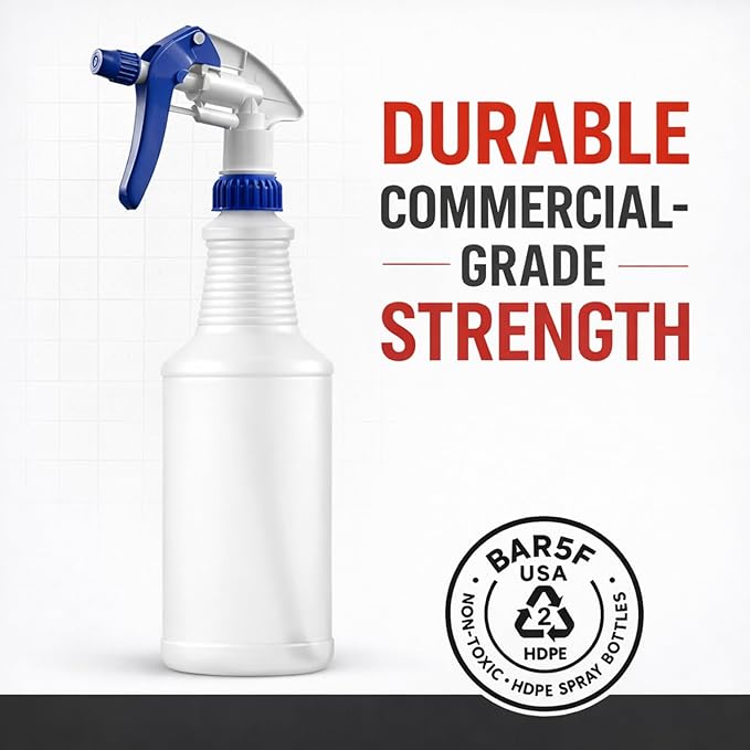 Bar5F Professional Sprayer 24-Ounce - 20 Foot Spray, Bleach Resistant, Adjustable Nozzle, All-Purpose, 3-Pack