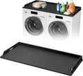 Washer Dryer Countertop 54 x 27.5 MDF Laundry Countertop Topper with Raised Edge, No Install Waterproof Non Slip Washer Dryer Top, Fits Front Load Machines, 200 lb Capacity, Black