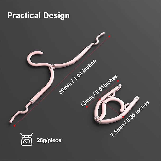 NICEDACK Premium Travel Hangers 12 Pack Portable Folding Clothes Hangers - Super Bearing Collapsible Hanger Foldable Clothes Drying Rack for Travel, Indoor and Outdoor Use, Pink