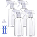 JohnBee Plastic Spray Bottle (4 Pack, 16 Oz) Heavy Duty Spraying Bottles Leak Proof Mist Empty Water Bottle for Cleaning Solution Planting Pet with Adjustable Nozzle Weighing Scientific