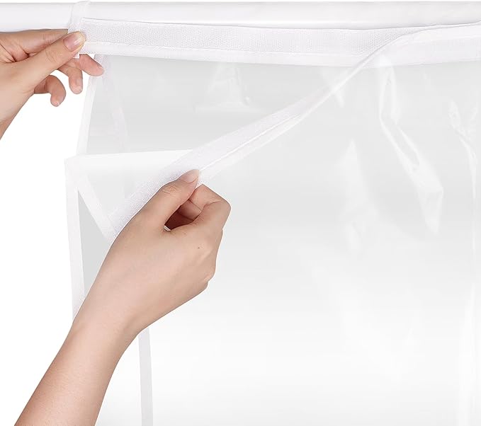 Zilink Dress Bags for Hanging Clothes 60 inch (2 Pack) Clear Garment Rack Cover Hanging Garment Bags for Storage for Coats Long Dress Gown Storage