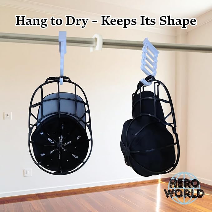 Cap Washer Cage Baseball Cap Shape Protector Hat Washer with Mesh Laundry Bag for Washing Machine Dishwasher Safe 1 Pack (1)