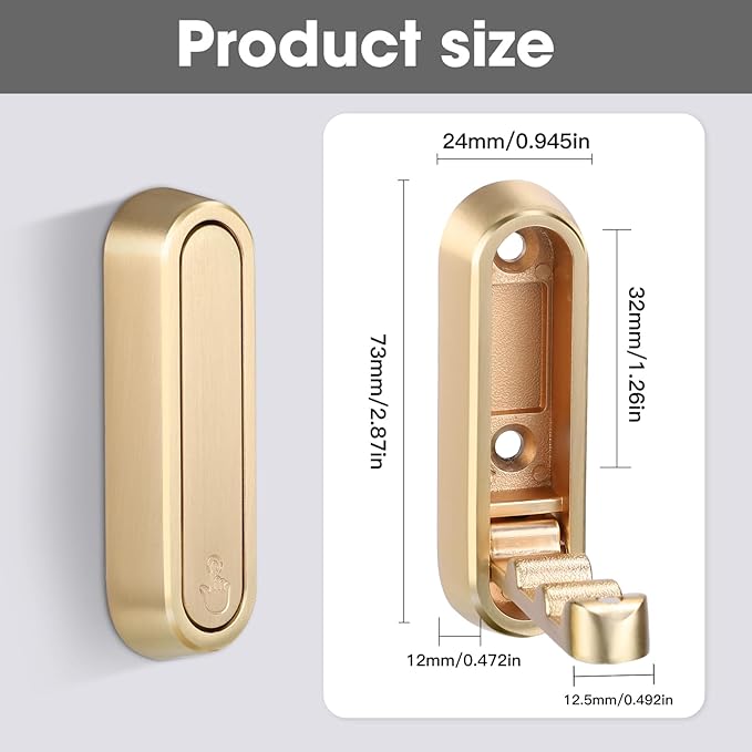 Folding Coat Hooks, 6 Pcs Foldable Gold Wall Hooks Heavy Duty Foldable Hook Bathroom Towel Hooks Robe Hooks Wall Mounted for Hanging Coat Towels Clothes Hat Bags Keys