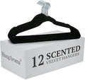 Non-Slip Scented Velvet Hangers - Heavy Duty Clothes Hanger - Ultra Thin Space Saving 360 Degree Swivel Hook - Ideal for Coats, Jackets, Pants, & Dress - Mint - 12 Pack