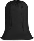 Laundry Bags Extra Large Heavy Duty, Nylon Travel Laundry Bag with Drawstring for Dirty Clothes, 28" x 40" Sleeping Bag Storage Sack, Basket Hamper Liner, Black