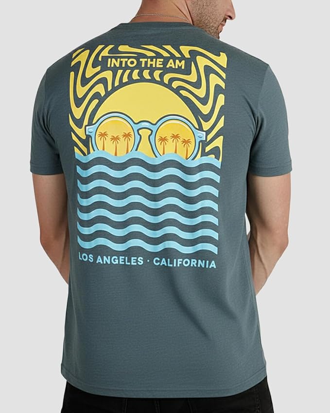 INTO THE AM Graphic Tees for Men S - 4XL Premium Short Sleeve Colorful T-Shirts Trippy Space Designs