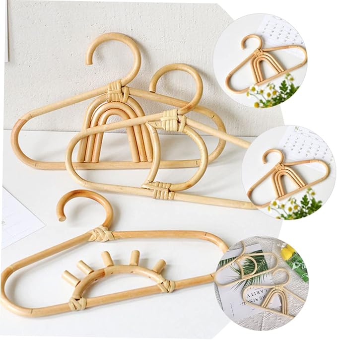 Children Hanger Hanging Wall Decor Moon Decor Hat Hanger Boho Heavy Duty Clothes Rack Kids Room Hangers Bohemian Kids Clothes Rack Hat Baby Skirt Rattan