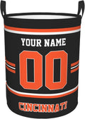Custom Cincinnati Laundry Hamper Personalized Laundry Basket Customized Name And Number Collapsible Storage Basket for Bedroom Bathroom Living Room Gifts