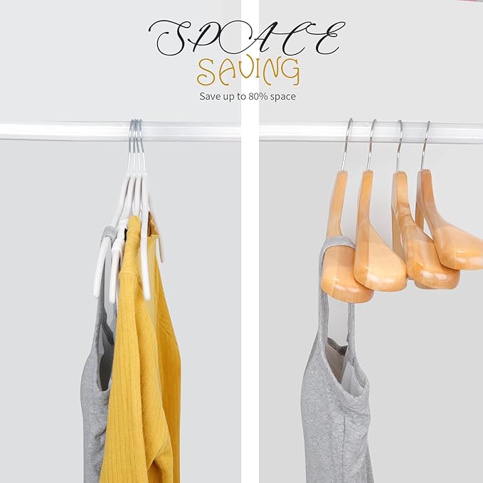ManGotree 50 Pack Velvet Shirt Hangers for Women, 16.5'' Suit Hangers with 360° Swivel Hook, Non-Slip Coat Clothes Hanger for Tank Top, Shirts, Dress, Blouses, Strappy Dresses (White)
