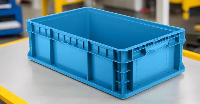 Hudson Exchange 24 x 15 x 7.5" (2 Pack) Straight Wall Handled Storage Container Tote, Blue