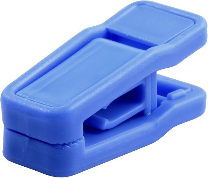 Premium Heavy Duty ABS Plastic Slim-line Hanger Set of Finger Clips for Velvet Hangers - 20 Pack (Blue)