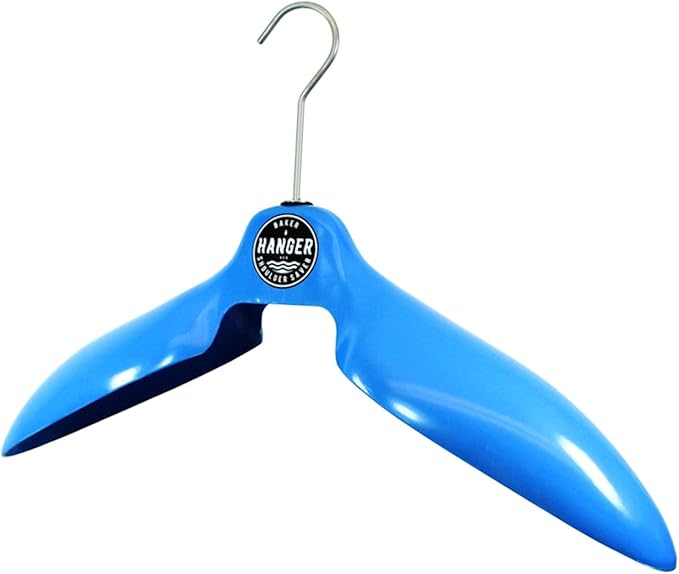 Parka Coat Hanger 'Shoulder Saver' by BAKER HANGER - USA Made - 6 Inch Swivel Hook (Blue)