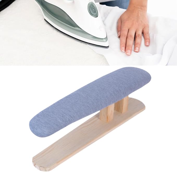 Mini Ironing Board with Wood Base Replacement Cover Ironing Stool Iron Board for Craft Rooms Household Collars Garments Cuffs, Gray 57cmx13cmx16cm