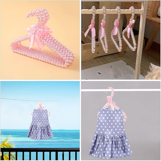 Baby Hangers Kids Hangers 5pcs Pearl Beads Clothes Hangers Beaded Clothes Hangers Dress Pants Hanger Closet Coat Hangers for Kids Pet Dogs Baby Hangers Kids Hangers