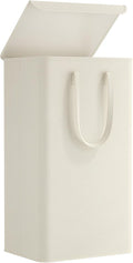 Lifewit 105L Laundry Hamper, Laundry Basket with Lid, Collapsible Clothes Storage with Easy Carry Handles, Thin Hampers for Bathroom Laundry Room Dorm, White