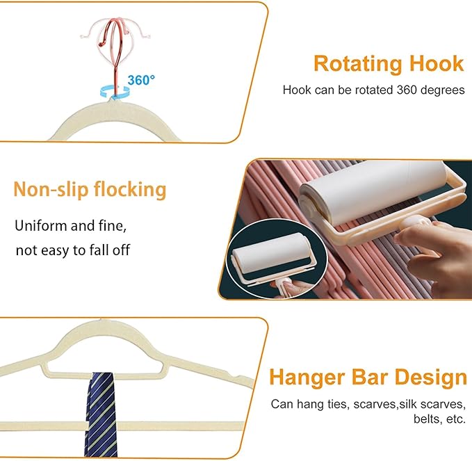 Velvet Hangers,Felt Hangers,Non-Slip Clothes Hanger, Multifunctional Space Saving Clothes Hangers for Wedding Dress & Dress Clothes(Black 3,30pcs)