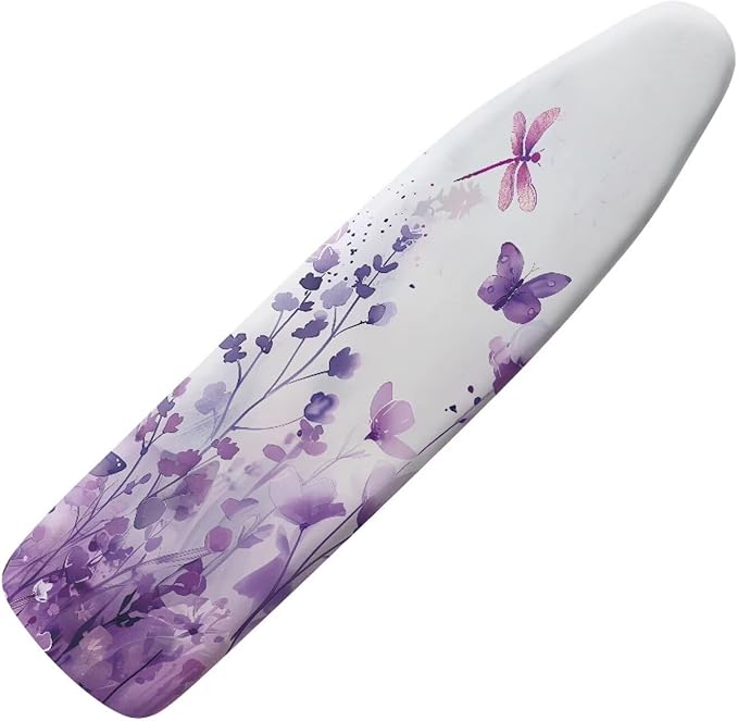 Iron Board Cover Standard Size,Floral Print Ironing Board Cover,Ironing Board Cover,Floral Cover for Ironing Board,Chic Print Purple XX-Large