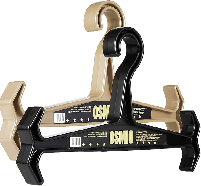 YCJ OSMIO Heavy Duty Hanger for Plate Carrier, 2 Pack (Black+Tan)