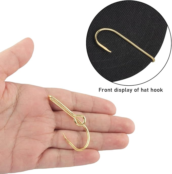 4pcs Gold Fish Hook Hat Clip for Outdoor, Hat Pins