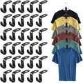 100 Pcs Clothes Hanger Connector Hooks, Wardrobe Hanger Extender Clips, Cascading Connection Hooks for Clothes Cabinet Closet Organizer Space Savers Outfit Hangers Accessory, Black