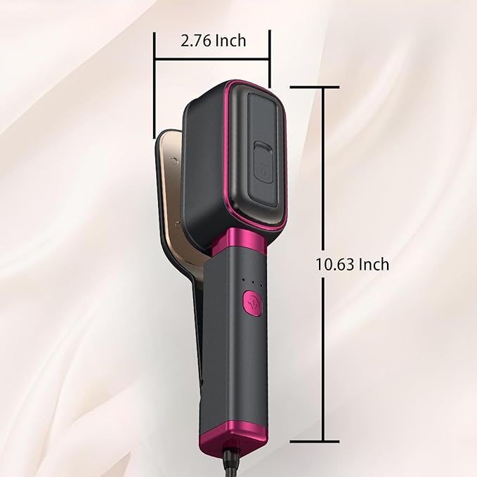 Portable Travel Steamer, 1000W Fabric Steamer for Clothes, Portable 3-in-1 Iron, 15S Fast Heat-up, 10 Mins Continuous Steam, 180° Rotatable Clip Iron for Clothes