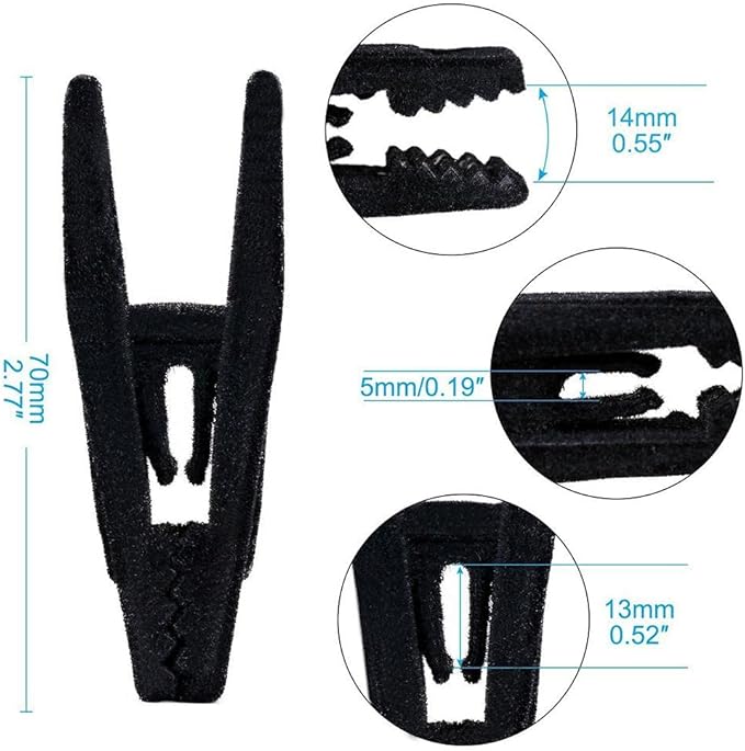 Velvet Hangers Clips Strong Finger Clips Perfect for Thin Velvet Hangers (Black, 20)
