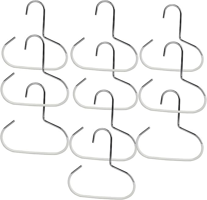 Durable Steel Hangers Maximize Closet Space with Versatile Storage, Hat Organizer Durable Stainless Steel, Durable Steels Hangers for Caps, Ties, Scarves, Clothes (White,10pcs)
