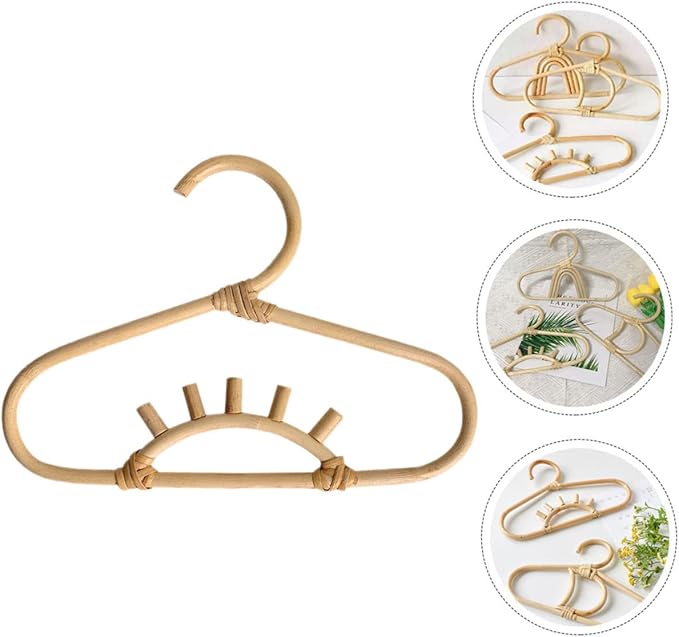 Children Hanger Rattan Baby Hangers Baby Closet Hangers for Nursery for Closet Rattan Mini Skirt Clothes Toddler Manual Ledge