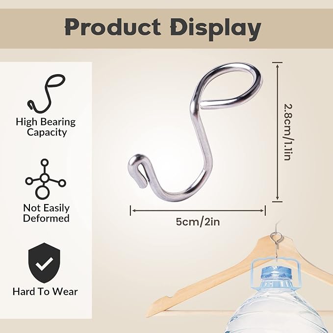 30 Pack Clothes Hanger Connector Hooks Metal Hanger Extender Hooks, Stainless Steel Hooks for Closet Wardrobe Space Saver