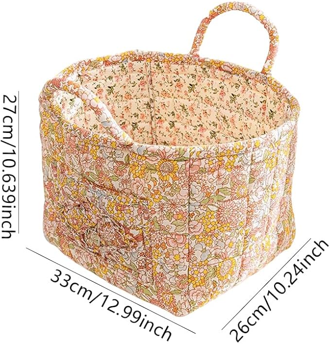 Floral Fabric Storage Basket Car Interior Storage Basket Underwear Sundries Laundry Baskets Supplies Home Organizer Bag (style 8)