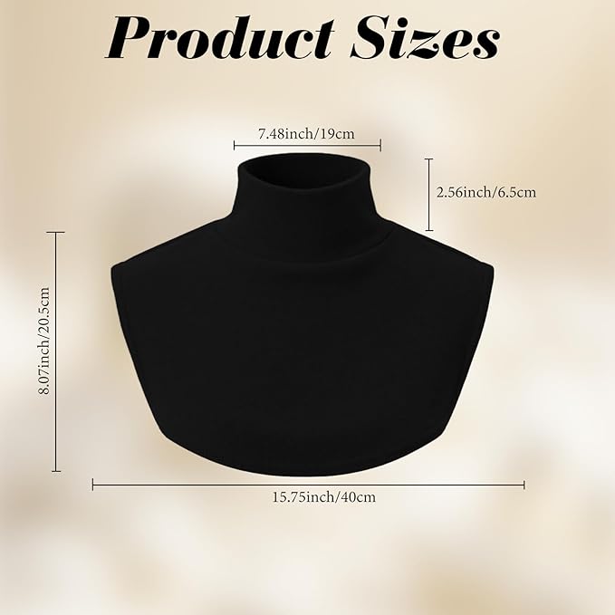 2Pcs Detachable Fake Turtleneck Collar Mock Turtleneck Collar False Half Blouse Collars for Women Men
