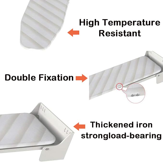 uyoyous Heavy Duty Ironing Board Wall Mounted 37.8x11.8 Inch, Foldable Space-Saving Ironing Holder with Heat Resistant Cover, Perfect for Small Spaces, Home & Laundry Room