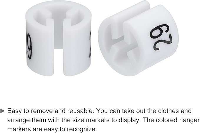 MECCANIXITY Clothes Hanger Marker Colored Hanger Sizer Garment Markers Tag (Number 29, White) for Garment Clothing Color Coding, Pack of 100 Pcs