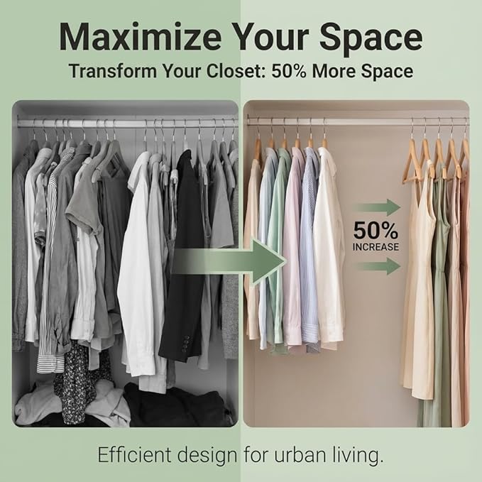 Durable Essentials Plastic Hangers – Pack of 20 Slim, Heavy-Duty, Wood-Like Design with Non-Slip Surface, 360° Rotating Rust-Resistant Hook for Space-Saving