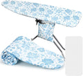 FIOBEE Ironing Board Cover and Pad Extra Thick Iron Board Pad with Heat-Resistant Mesh Padded Iron Board Covers Adjustable Buckle & Elastic Edges for 15x54 Standard Size Ironing Board, Light Blue