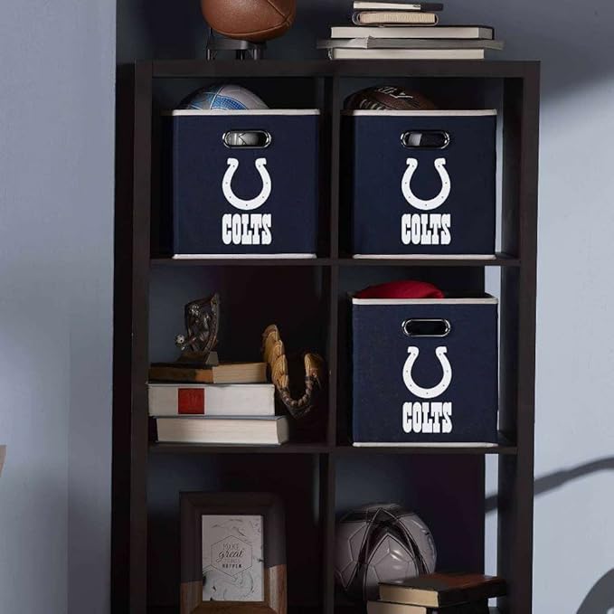 Franklin Sports NFL Storage Bins - Collapsible Cube Container + Basket - NFL Office, Bedroom + Living Room - 11"x11"