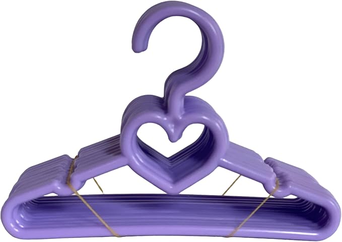 My Brittany's 5.5 Inch Wide Lavender Heart Hangers for 14 Inch Doll Clothes- Doll Clothes Hangers