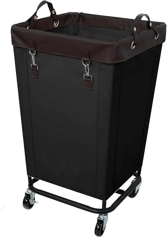 160L Laundry Hamper Sorter with Wheels, Extra Large Laundry Basket Heavy-Duty Rolling Cart with Removable Bags, Laundry Cart for Hotel and Home, Black