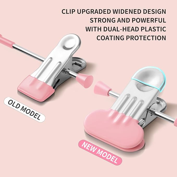 14Inch Clothes Pants Hangers with Wide Clips 20 Pack,Non-Slip Adjustable Skirt Hanger for Women,Space-Saving Heavy Duty Men Hangers for Pants,Trousers,Jeans,Shorts,Pink