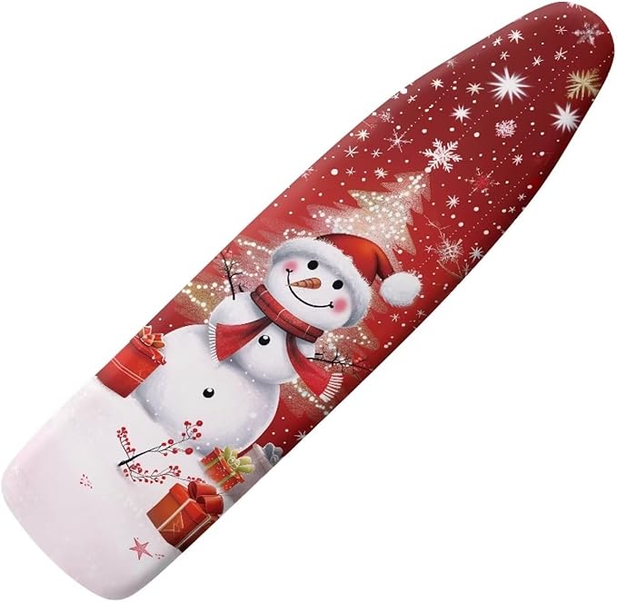 Snowman 15x54 Ironing Board Cover and Pad Elastic Edge Applicable Standard Size Iron Board Cover, Stain Resistant Ironing Mat Home Ironing Accessories